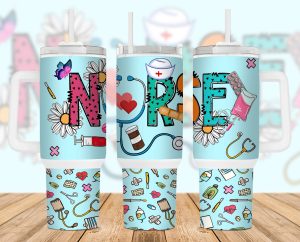 Nurse 40 Oz 2 Piece Tumbler Wrap