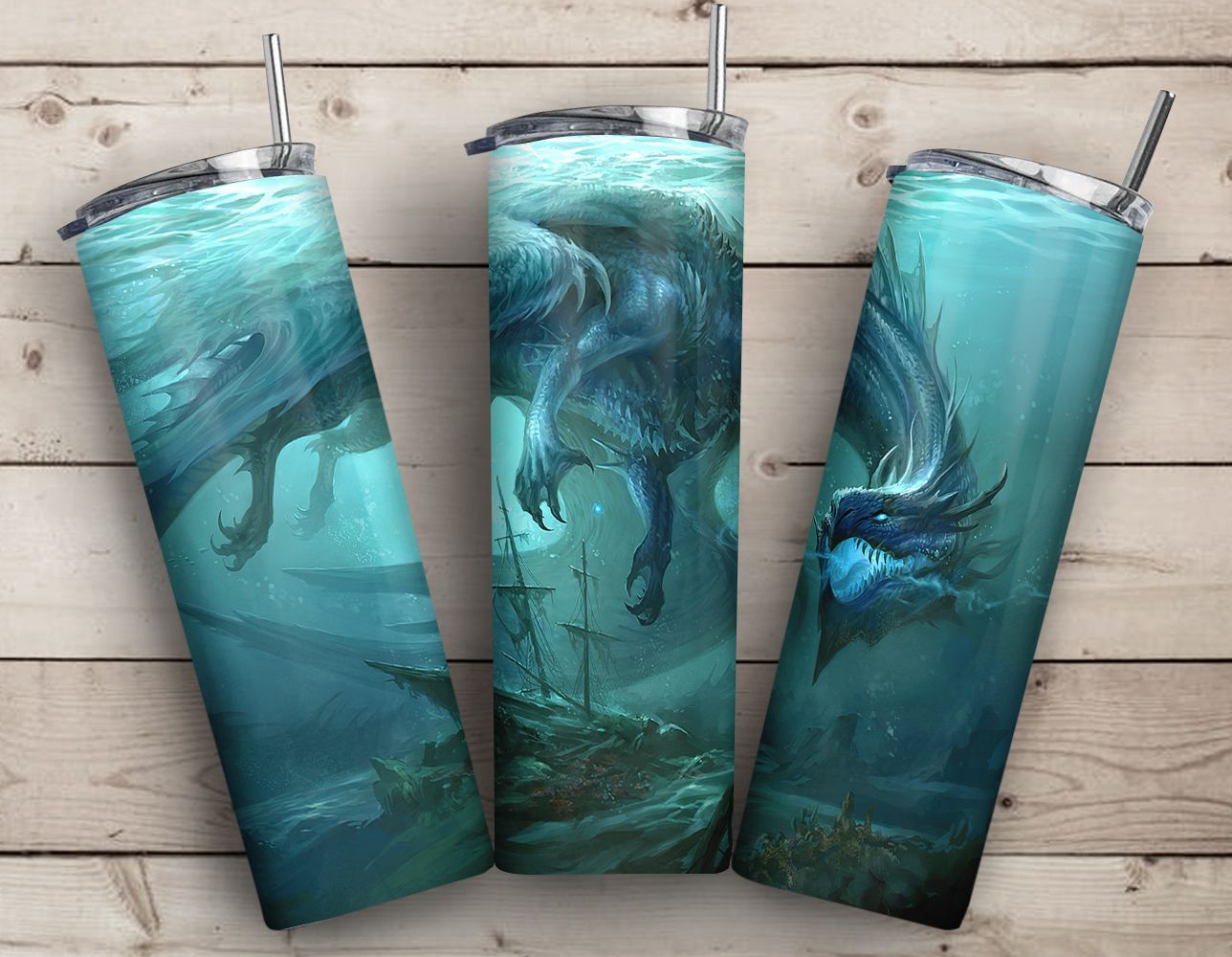 Ocean Water Dragon And Wooden Ship Tumbler Png Ocean Water Dragon And Wooden Ship Tumbler Png