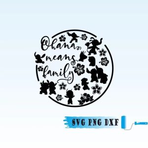 Ohana Means Family Svg, Lilo and Stitch Rounded SVG