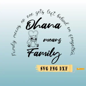 Ohana Means Family Svg, Lilo and Stitch SVG