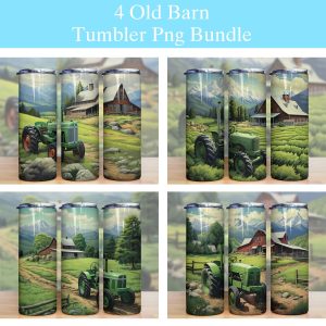 Old Barn And Tractor Tumbler Png