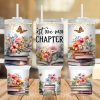 One More Chapter Books With Flowers 40 Oz 2 Piece Tumbler Wrap
