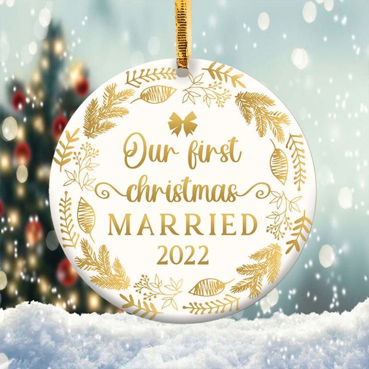 Our First Christmas Married Ornament Png, Round Christmas Ornament Our First Christmas Married Ornament Png, Round Christmas Ornament