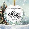 Our First Chrsitmas as Mr and Mrs Ornament Png, Round Christmas Ornament