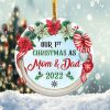Out 1st Christmas as Mom and Dad Ornament Png, Round Christmas Ornament