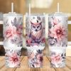 Owl Pastel Floral 40 Oz 2 Piece Tumbler Wrap