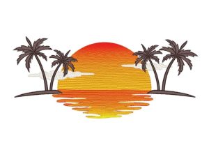 Palm Tree Embroidery Design