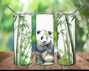 Panda And Bamboo Tumbler Png