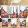 Paris Scene 40 Oz 2 Piece Tumbler Wrap