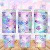 Pastel Paw Prints And Ribbons 40 Oz 2 Piece Tumbler Wrap