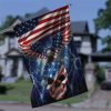 Patriotic Skull And Eagle American Grommet Garden Flag – 12×18 Garden Flag