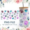Paw Prints 16 Oz Glass Can Png File