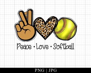 Peace Love Softball Png