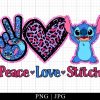 Peace Love Stitch Png