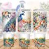 Peacock Floral 40 Oz 2 Piece Tumbler Wrap
