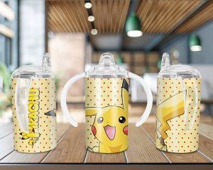Pikachu Sippy Cup Sublimation Design