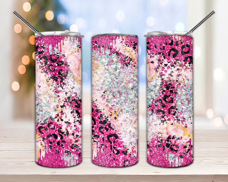 Pink Agate Glitter Leopard Tumbler Png Pink Agate Glitter Leopard Tumbler Png