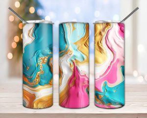 Pink And Gold Colorful Tumbler Png