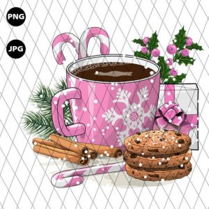 Pink Christmas Hot Cocoa Png