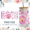 Pink Girl Coffee 16 Oz Glass Can Png File