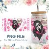 Pink Horror Killer Halloween 16 Oz Glass Can Png File
