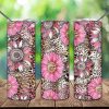 Pink Sunflower Leopard Tumbler Png