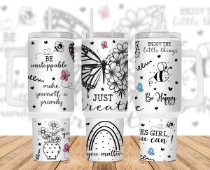 Positive Affirmation 40 Oz 2 Piece Tumbler Wrap