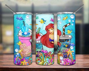Princess Ariel Coffee Cup Tumbler Png