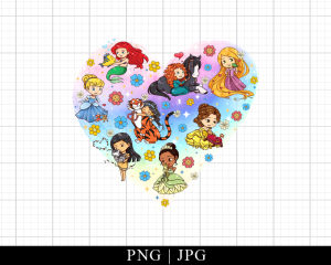 Princesses Watercolor Heart Png Family Trip 2023 Png