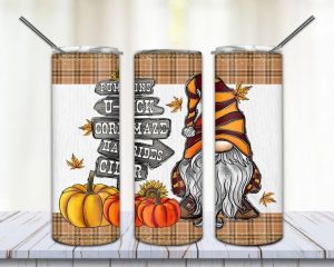Pumpkin U-Pick Corn Maze Hay Rides Cider Tumbler Wrap, Halloween Tumbler PNG