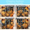 Pumpkin With Bow And Sunflowers Tumbler Png
