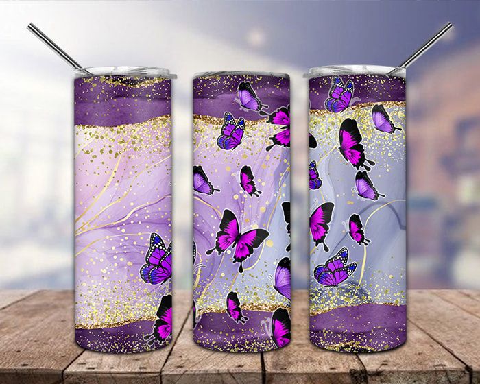 Purple Butterfly Tumbler Png Purple Butterfly Tumbler Png