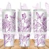 Purple Flower Garden Butterfly 40 Oz 2 Piece Tumbler Wrap
