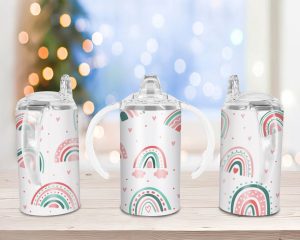 Rainbow Sippy Cup Sublimation Design