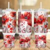 Red Poppies Floral 40 Oz 2 Piece Tumbler Wrap