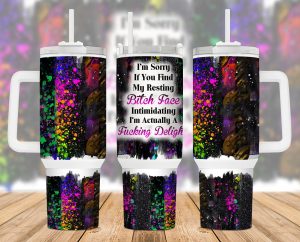 Resting Bitchface 40 Oz 2 Piece Tumbler Wrap