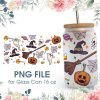Retro Halloween 16 Oz Glass Can Png File