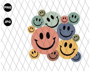 Retro Smile Face Grunge Png