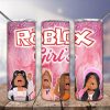 Roblox Girl Pink Glitter Tumbler Png
