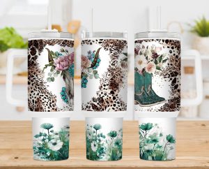 Rustic Cowgirl 40 Oz 2 Piece Tumbler Wrap