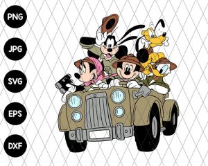 Safari Fab 5 Mickey Minnie Goofy Donald Pluto Design Svg Png