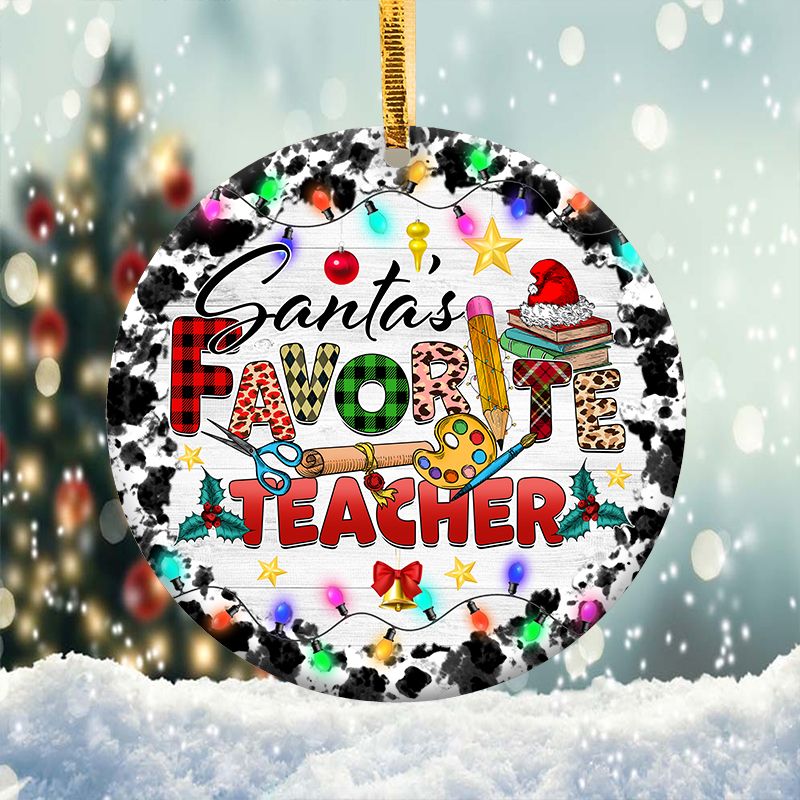 Santa Favorite Teacher Ornament Png Santa Favorite Teacher Ornament Png