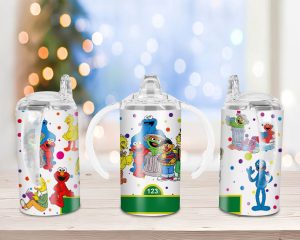 Sesame Street Scene Straight Sippy Cup Sublimation Design