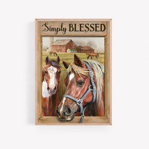 Simply Blessed Horse Farm Poster Print, Digital Poster Wall Art