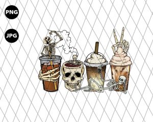 Skeleton Coffee Cups Png