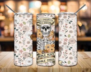 Skeleton Exhale Chaos Tumbler Png