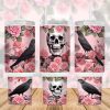 Skeleton Floral Pink Skull Gothic 40 Oz 2 Piece Tumbler Wrap