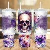 Skull And Roses 40 Oz 2 Piece Tumbler Wrap