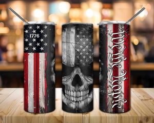 Skull We The People Tumbler Png
