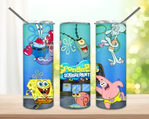 Spongebob X Patrick Star Tumbler Png Cartoon Characters 20oz Skinny Tumbler Png